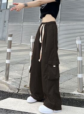 Loose fitting wide leg floor mop overalls 宽松阔腿拖地工装裤