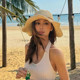 网红草帽女夏季 遮阳帽海边沙滩防晒帽2025新款 大帽檐户外太阳帽子
