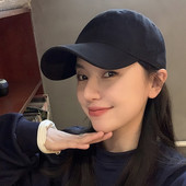 万年百搭款 棒球帽子女显脸小简约纯色大头围黑色软顶鸭舌帽男