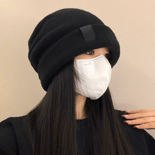 毛线帽子冬季女宽松保暖针织帽