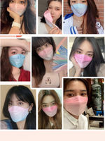Gradient color mask k95 grade leaf-shaped, Xiaohongshu kf trendy brand 94 Fish-mouth Girl color 3d stereoscopic dust mask thumbnail 5