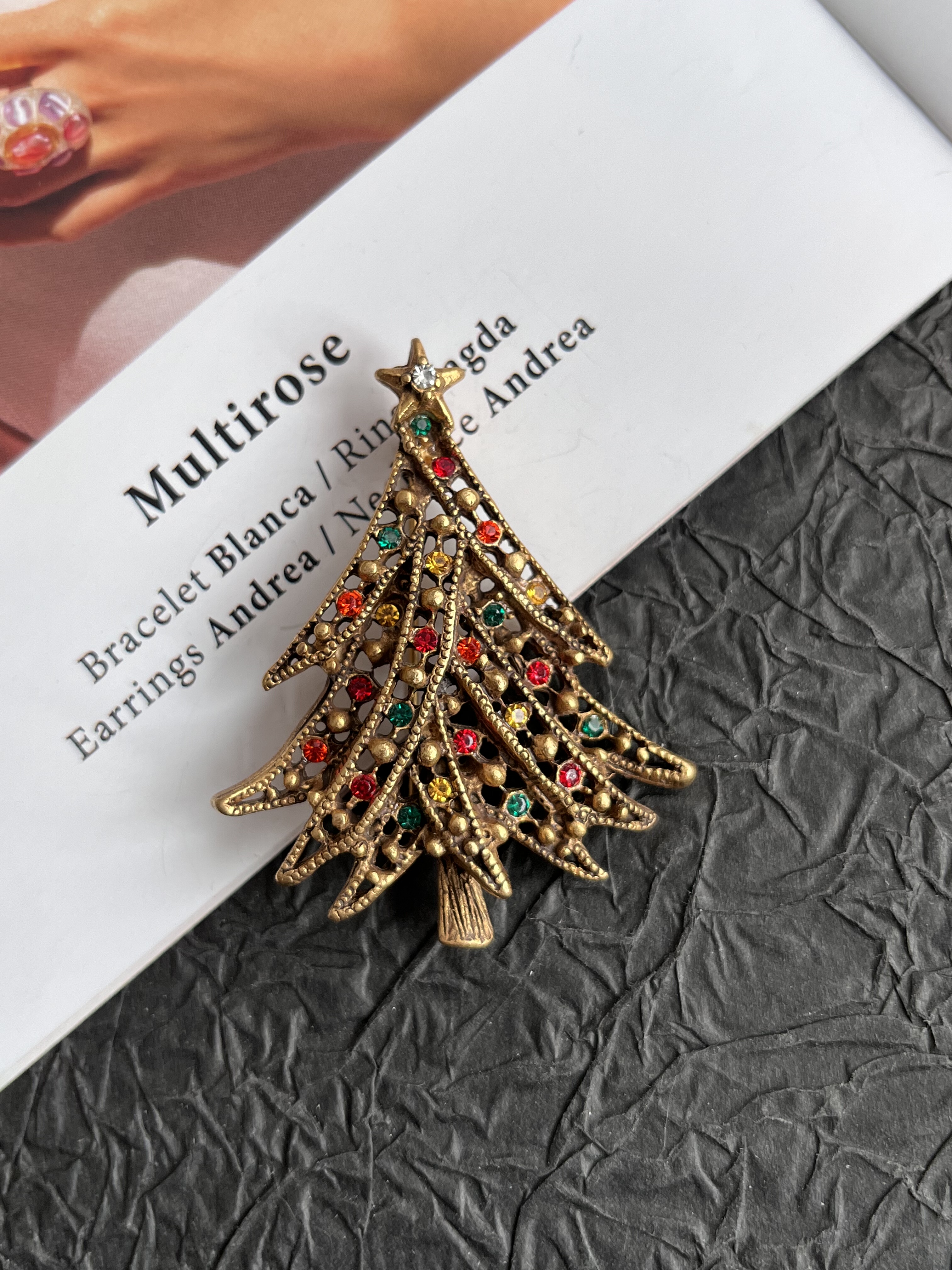 【任四月中古首饰】Butler Wilson圣诞树胸针 Vintage中古首饰