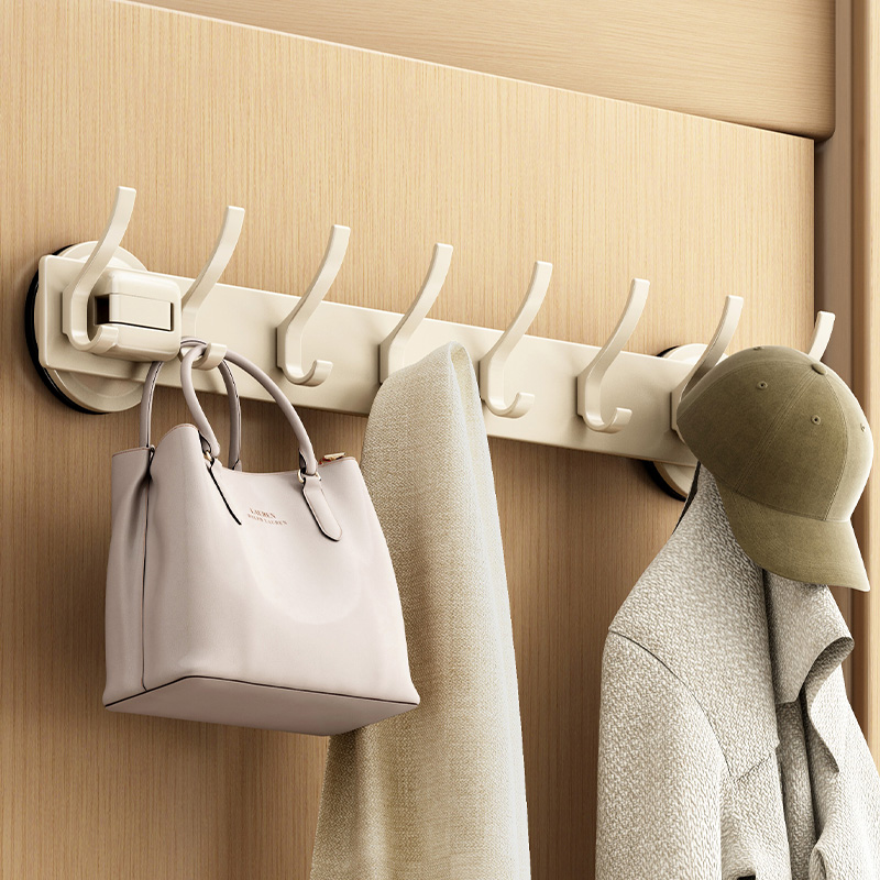 奶油风吸盘挂钩免打孔挂衣架壁挂卧室门后进门衣服挂衣钩墙壁挂勾