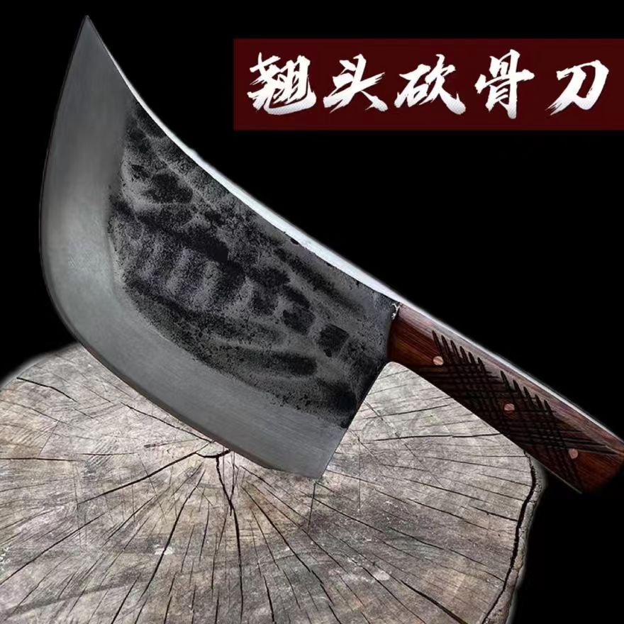纯手工屠夫卖肉弹簧钢锻打加厚