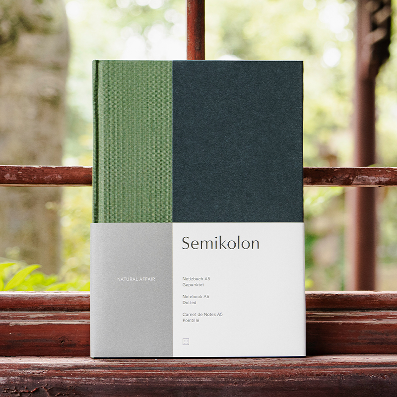 semikolonA5亚麻布面笔记本简约