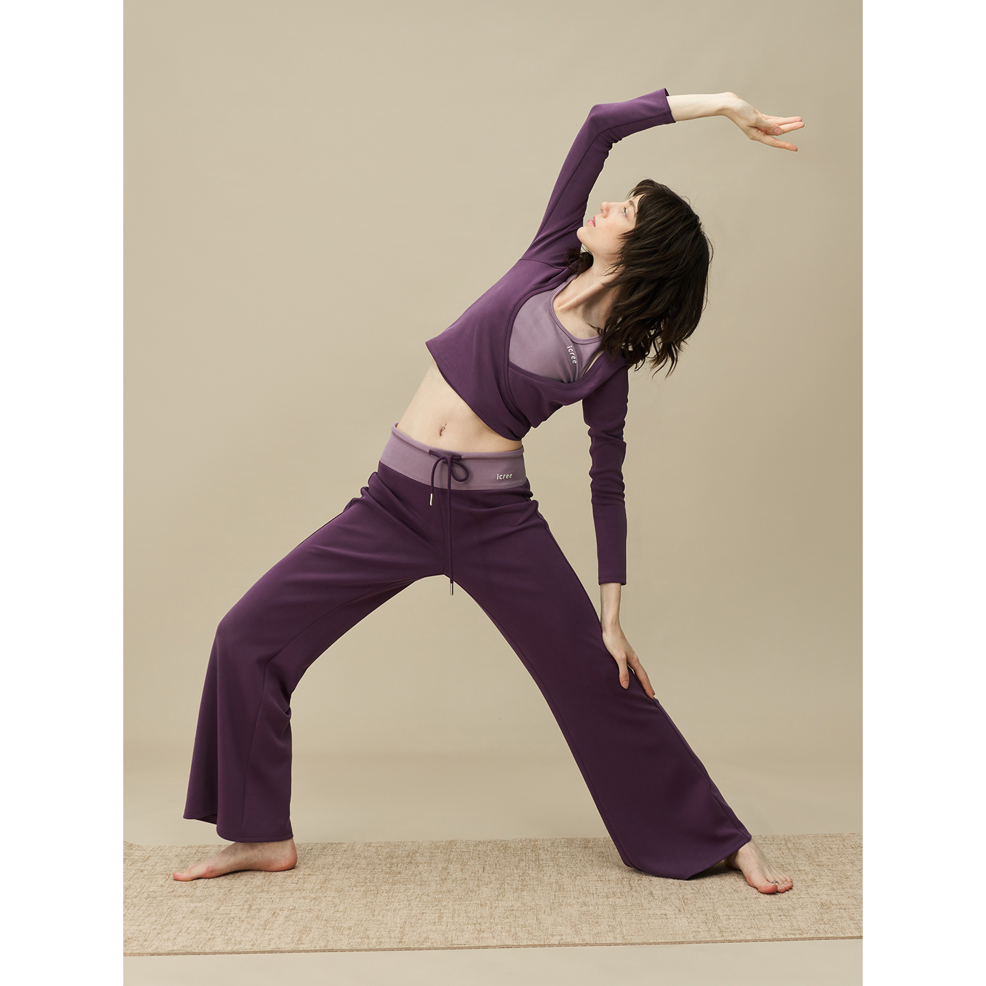 ICREE普拉提背心假两件运动套装