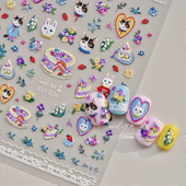 tomoni浮雕MS524莫失合作款 美甲贴纸贴中系指甲贴蛋糕小猫