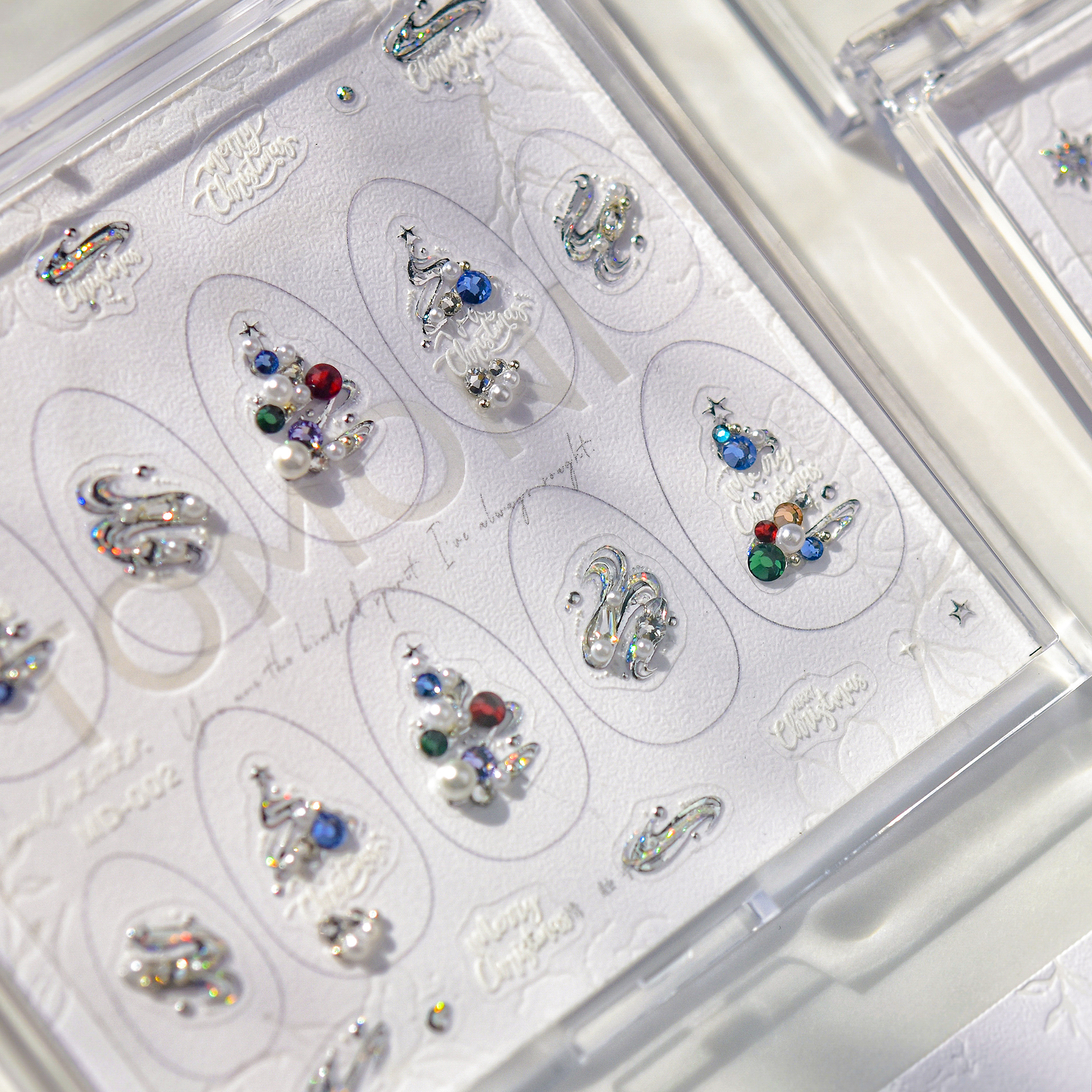 tomoni新款美甲钻饰品拼钻镶边满钻轻奢圣诞烟花指甲钻饰品MD002