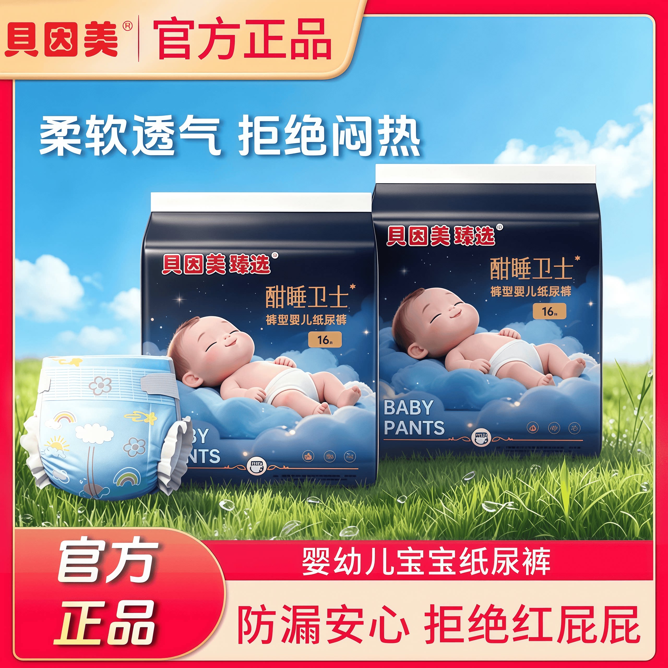 贝因美臻选婴儿纸尿裤拉拉裤超薄透气柔软干爽宝宝尿不湿学步裤图片