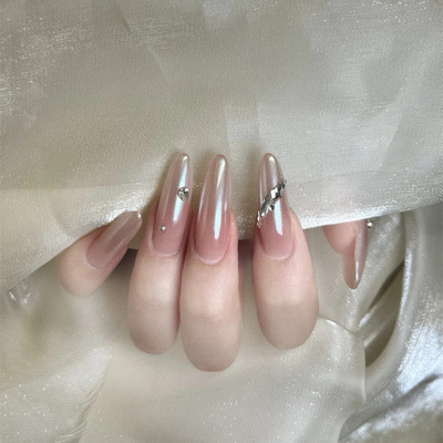 海莉同款纯手工穿戴甲极光裸甲