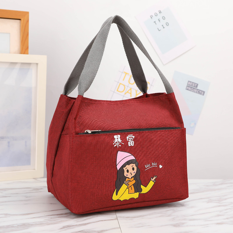 防水手提包加厚饭盒袋卡通便当包拉链小布包妈咪包午餐包时尚女包,收纳整理,饭盒袋,淘宝优惠券,粉丝福利购,淘宝优惠卷