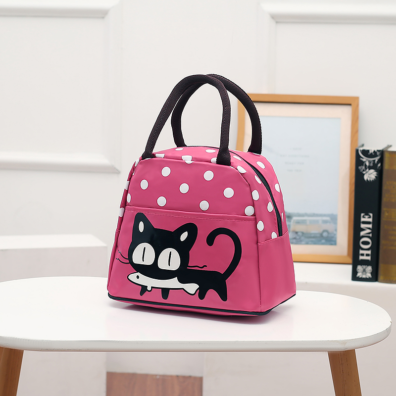 手提包女包卡通防水便携饭盒袋手提袋便当包午餐包小布包包妈咪包