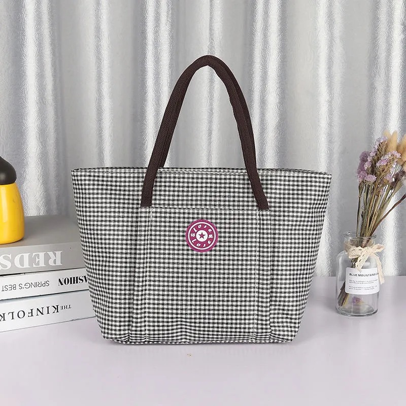 手提包单肩包文件袋大容量女包拉链加厚防水手拎袋妈咪包旅游包