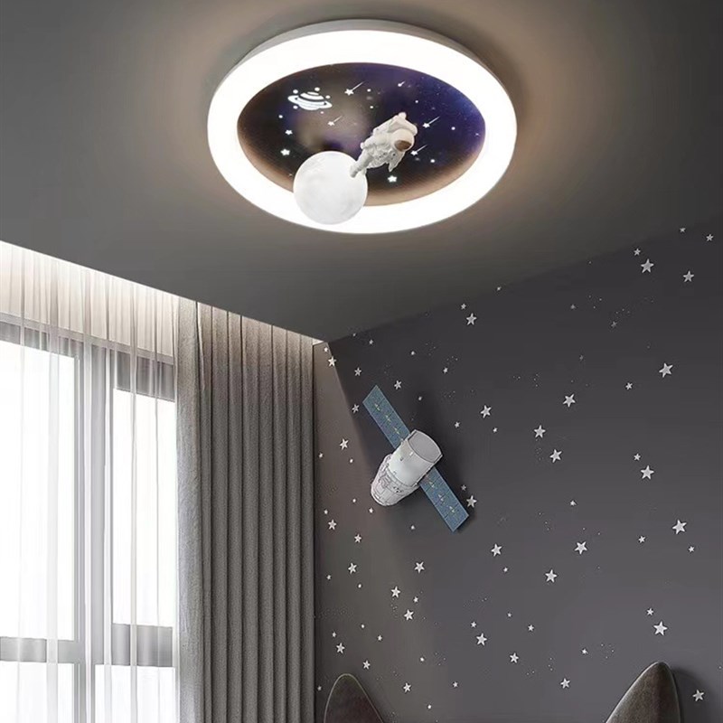 儿童房吸顶灯女孩男孩房卧室灯创意太G空人星球护眼灯女宝宝房间
