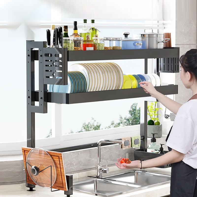 厨房水槽置物架多功能沥水碗架台面用品刀碗碟收纳架洗碗池沥水架