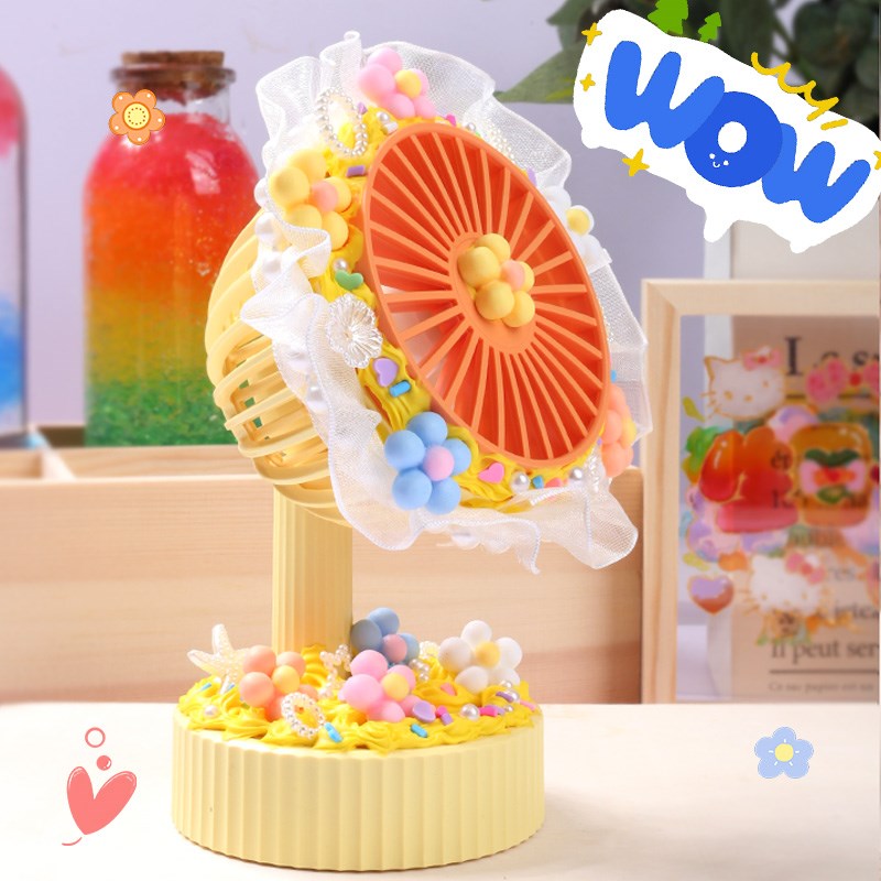奶油胶小风扇充电便携式小型电扇学生DIY手工创意儿童玩具礼品