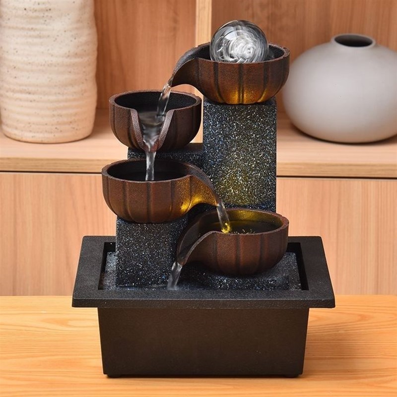 流水招财摆件小型喷泉客厅t桌面茶几循环水办公室风水轮景观装饰