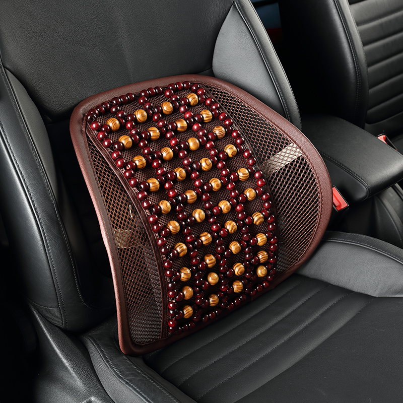 汽车腰靠垫木珠透气护腰按摩腰垫办公室座椅腰枕靠枕夏.季靠背车