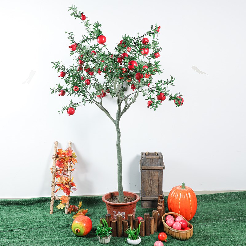 直销新品石榴树假橘子p树r桔子模型商场酒店超市装饰摆件水果树植