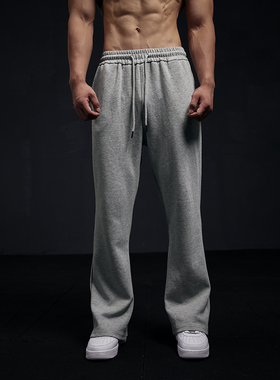 Vest Up美式重磅280G高街弯刀裤系带直筒宽松卫裤运动休闲长裤男