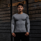 轻薄透气修身 Vest Up弹力速干无缝显大健身衣运动长袖 训练服男潮