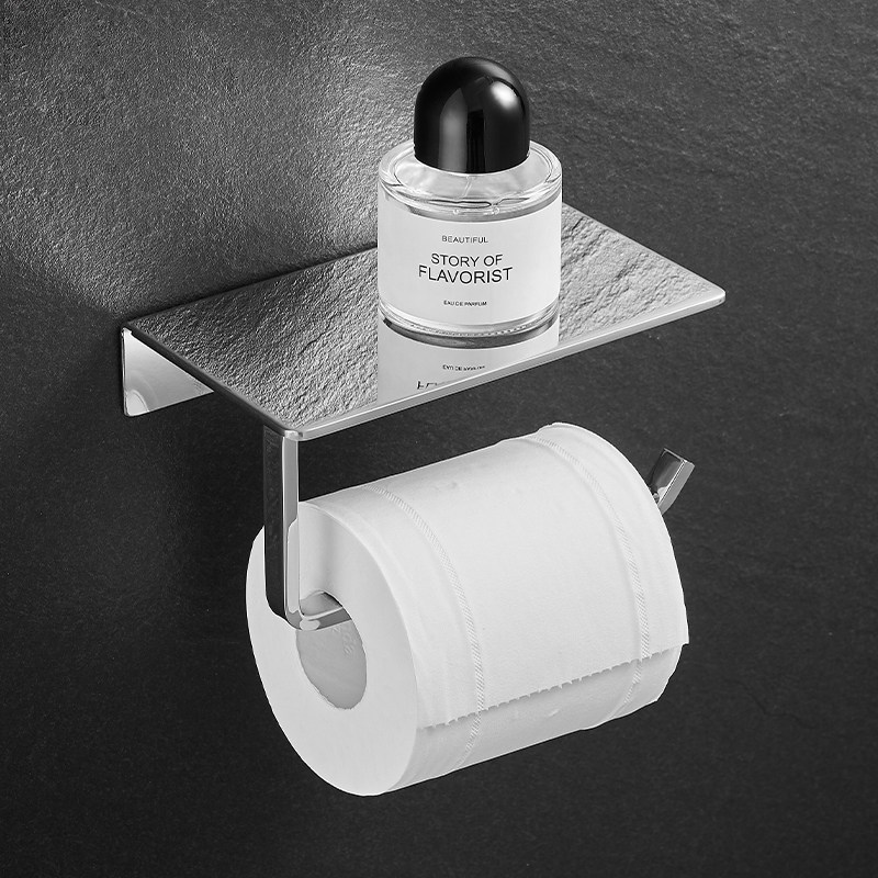 纸巾架免打孔实心加厚304不锈钢