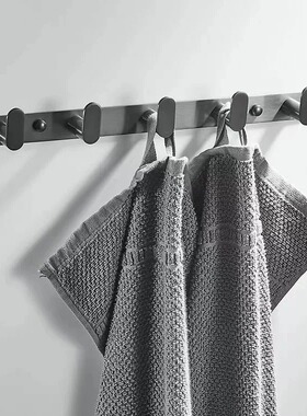 免打孔挂衣钩排钩壁挂墙上衣帽钩304不锈钢浴室墙壁门后灰色挂钩