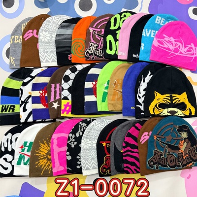 外贸出口美潮街头男女嘻哈说唱滑板rap百搭针织帽保暖冷帽滑雪帽