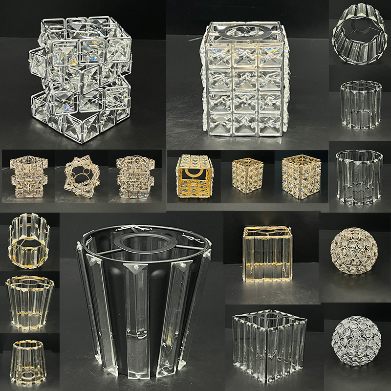 欧式精装房吊灯壁灯恒大水晶灯罩diy配件台灯玻璃外壳罩圆