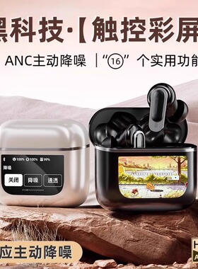 2025新款黑科技ANC降噪入耳式无线蓝牙耳机运动带屏幕适用于索尼