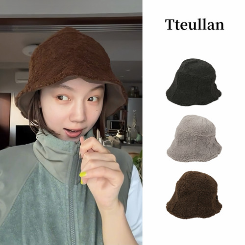 花苞羊羔毛盆帽/渔夫帽双面可戴