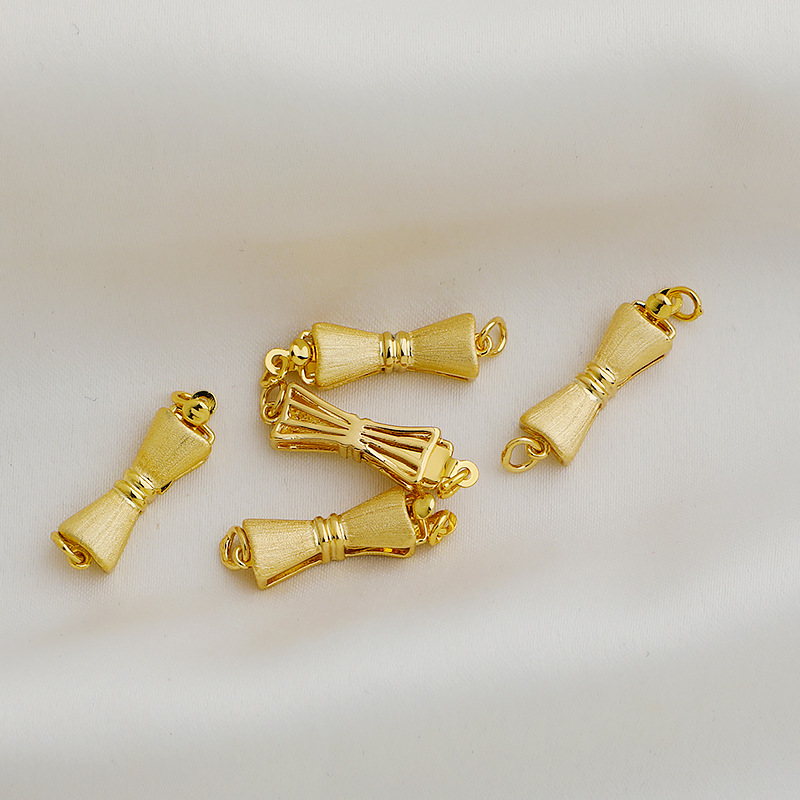 拉丝领结插片扣项链扣珍珠收尾扣