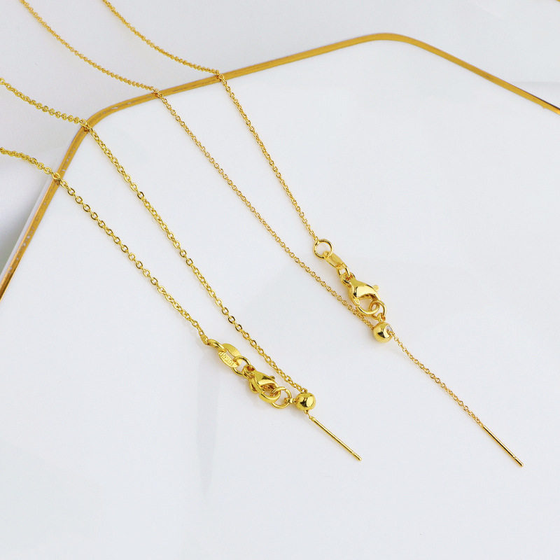 14K GOLD-FILLED COLOR-RETAINING UNIVERSAL O-WORD NECKLACE WEARABLE BEADS ADJUSTABLE NECKLACE BRACELET BEADS HANDMADE DIY ACCESSORIES