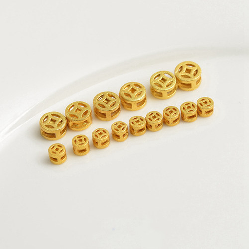 保色古法金铜钱金钱散珠隔珠配珠