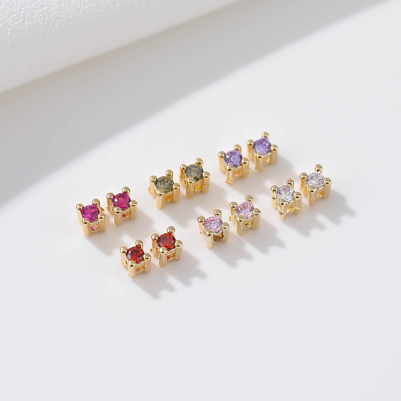 包金镶锆石彩色爪钻手链编织串珠