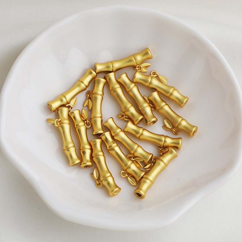 沙金保色包金叶片竹节弯管