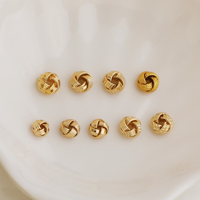 14K包金保色麻花缠绕隔珠镂空麻绳打结隔片串珠材料diy饰品配件