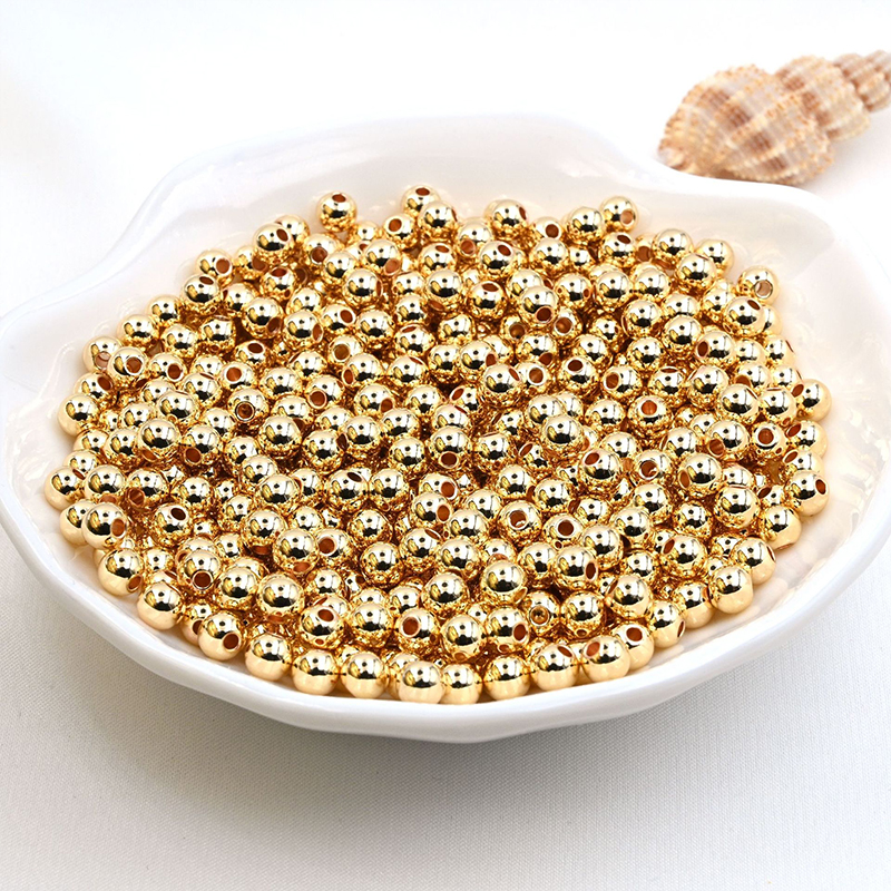 保色包金珠散珠镀真金珠金色隔珠