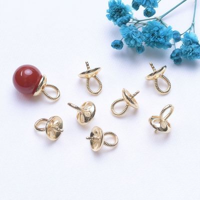 羊眼针半孔珠托配饰吊坠托材料