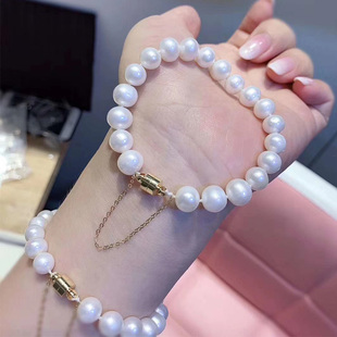 18k包金保色防掉落磁铁扣手工diy手链项链带O字链安全收尾连接扣