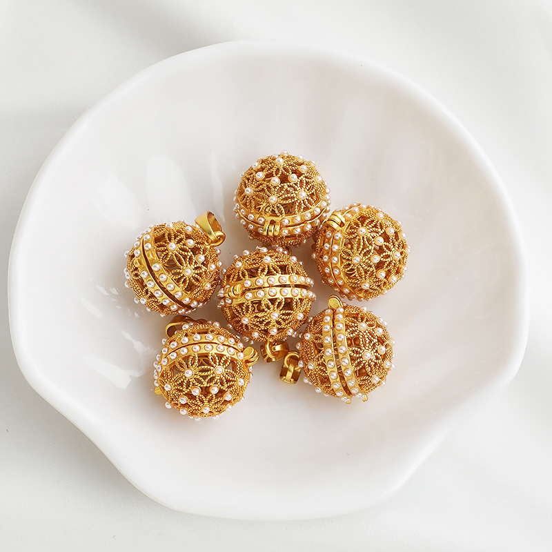 空贝珠香囊球吊坠可打开古风挂饰