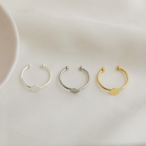 可粘珍珠开口戒托平托活口指环