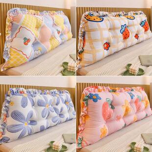 席梦思靠背榻榻米无床头靠垫床上看手机软包一体靠枕大靠背可拆洗