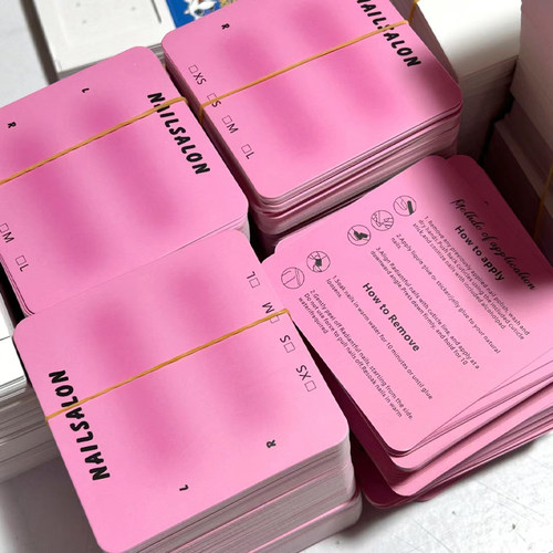 网红创意极简风美甲穿戴甲卡片定制展示甲片作品卡纸订制说明书ins风高端设计高级轻奢拍照铜版纸印刷打印