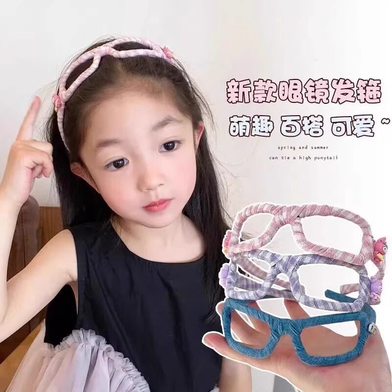 卡通女孩不勒头高级格纹碎发发卡
