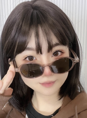 素颜复古椭圆小框墨镜女网红旅行拍照装饰ins同款遮阳太阳镜潮