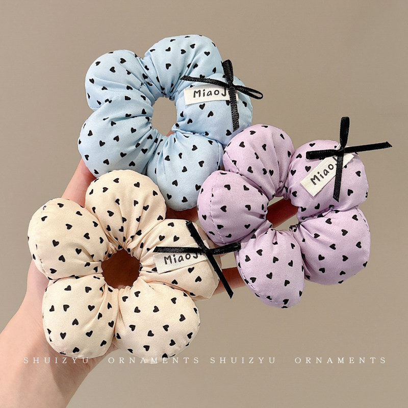 儿童花朵波点大肠发圈女童可爱扎头皮筋发绳小女孩不伤发头绳头饰