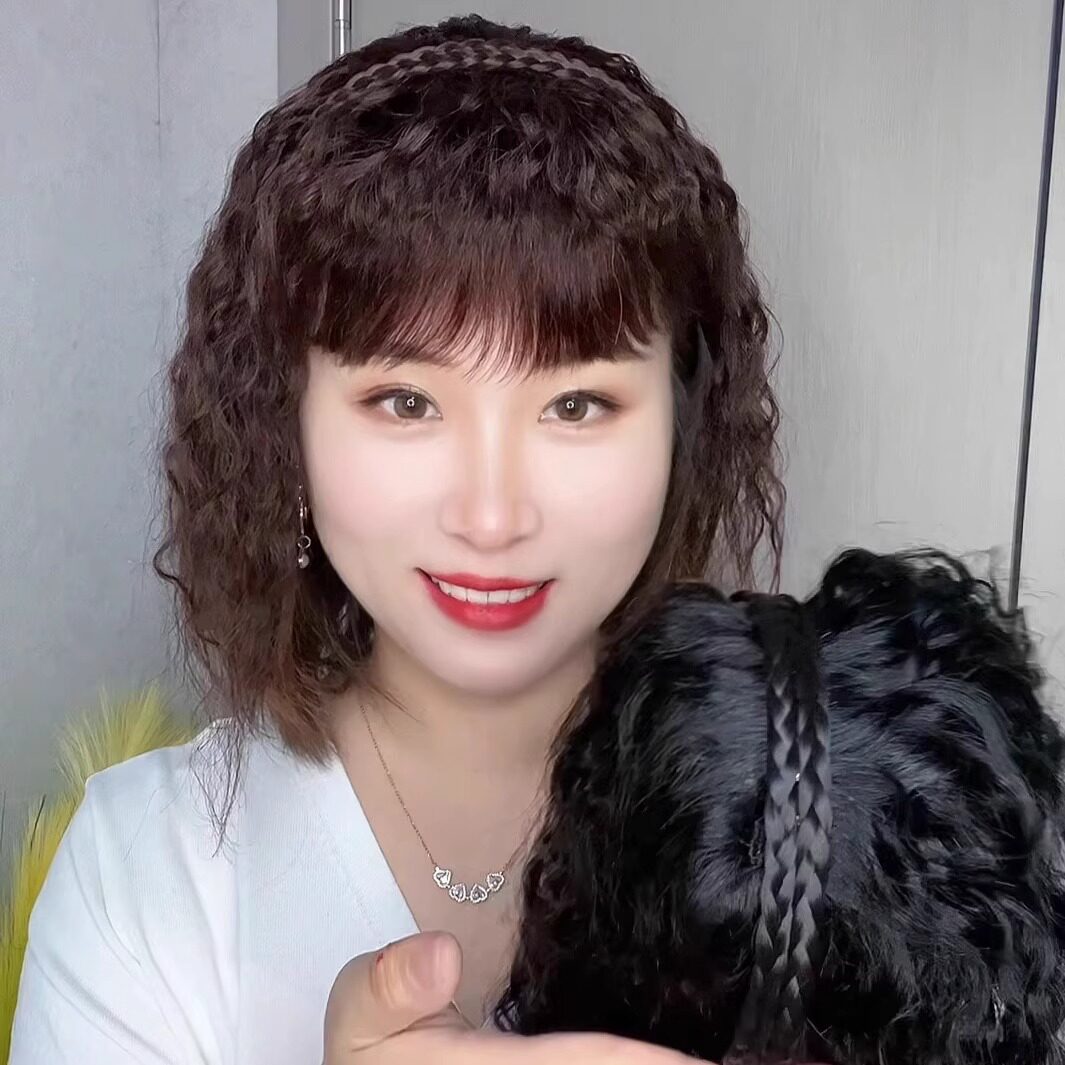 【辫子发箍】编织麻花辫发箍假发女刘海补发片头顶遮白发玉米烫