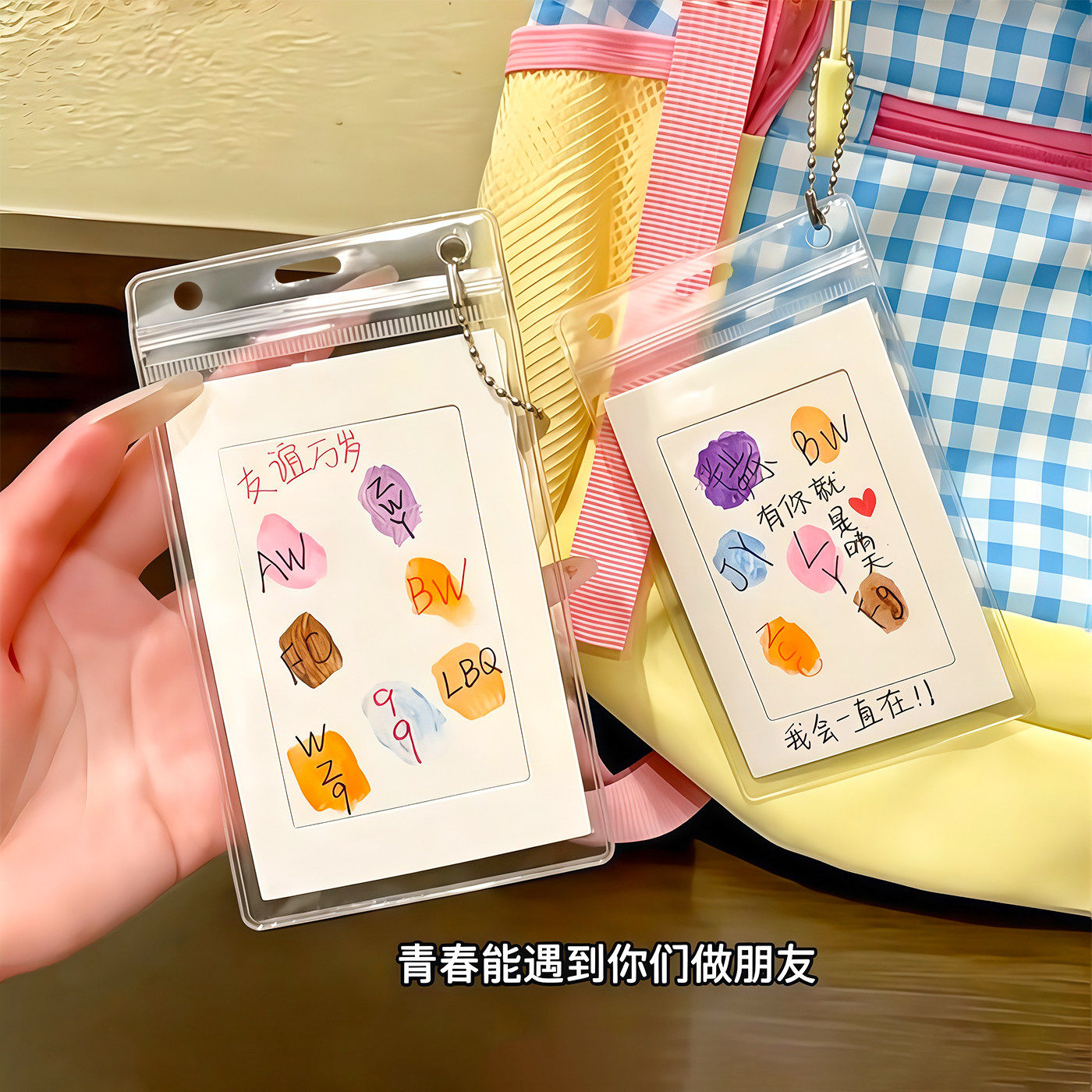 指纹印贺卡毕业季diy手印画卡片送好朋友闺蜜女友纪念礼物挂件