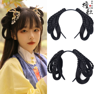 汉服头饰一体式懒人发箍花千骨同款古装配饰品假发女发包古风发饰